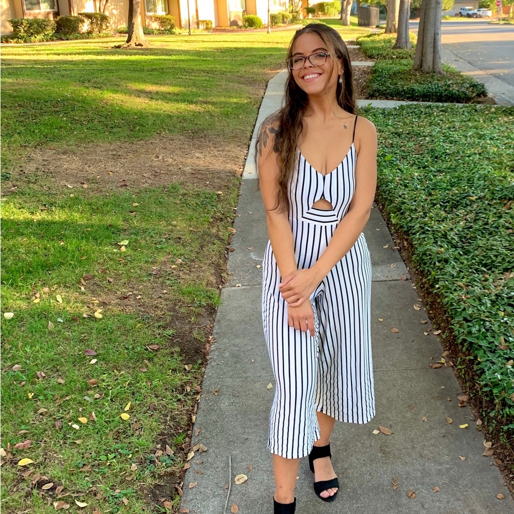 Striped jumpsuit